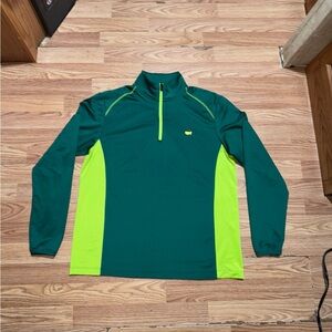 Masters Tech 1/4 Zip Pullover Performance Long Sleeve Mens Size Large Green Golf